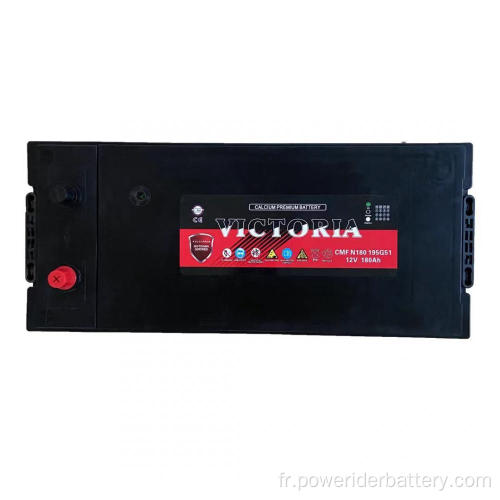 12V 180AH N180 195G51 Batterie de démarrage robuste au plomb-acide